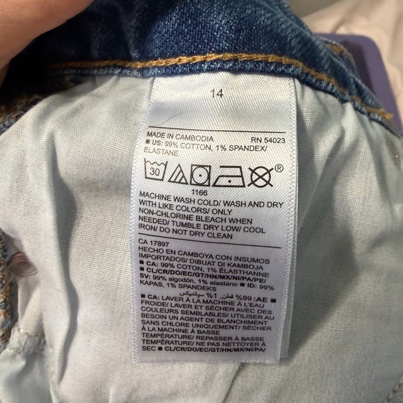 Old Navy Button Fly Denim Mini Skirt Raw Hem Y2K Light Wash High-Rise Plus | 14 - Picture 5 of 5